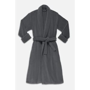 Brooklinen Super-Plush Robe Unisex M Graphite Turkish Cotton - Luxe Guest Room